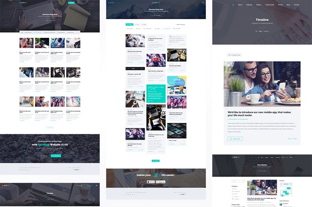着陆页面UI工具包及网站模板 SpiritApp Landing Page UI Kit (Light Style)插图(4)
