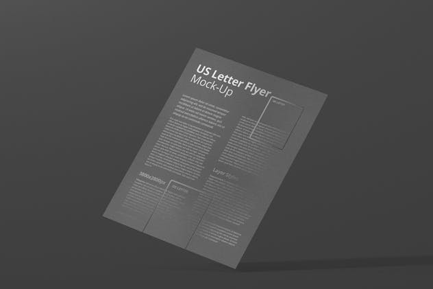美国信纸尺寸传单设计样机模板 US Letter Flyer Mock-Up插图(7)