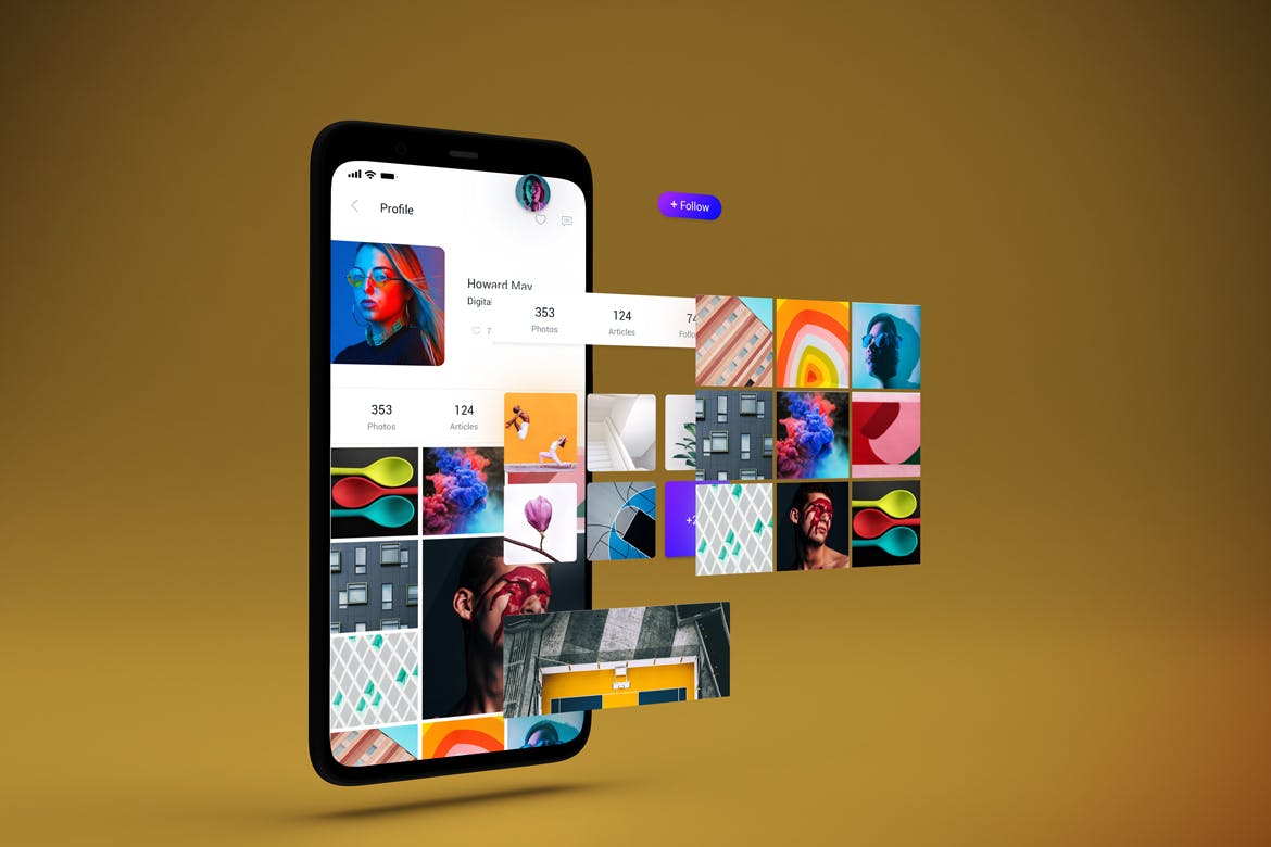 谷歌Pixel 4手机屏幕预览效果图素材库精选样机v2 Pixel 4 Mockup V.2插图(5)