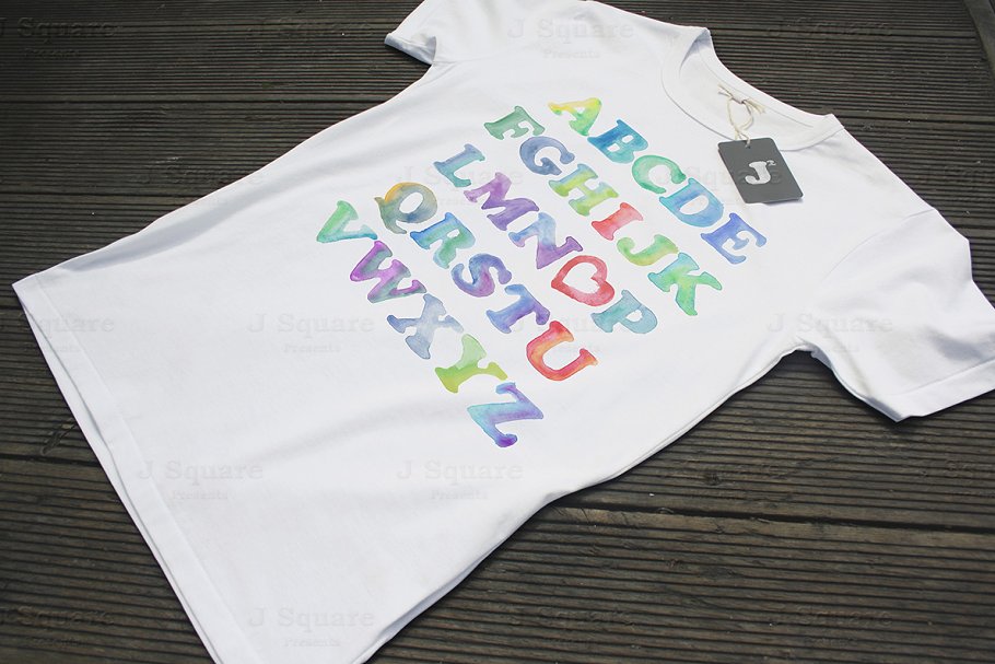 水彩字母&数字剪贴画 Watercolor Alphabet & Number Bundle插图(3)