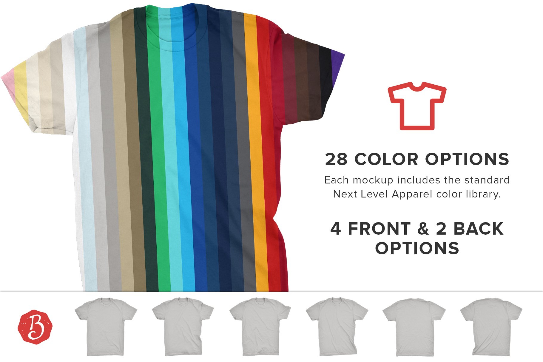 纯棉男士T恤样机模板 Next Level Cotton T-Shirt Mockups插图(1)