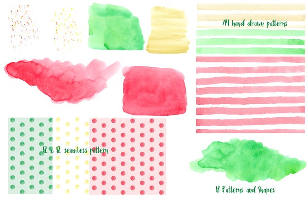 水彩圣诞节主题剪贴画合集 Watercolor Christmas Bundle插图(5)