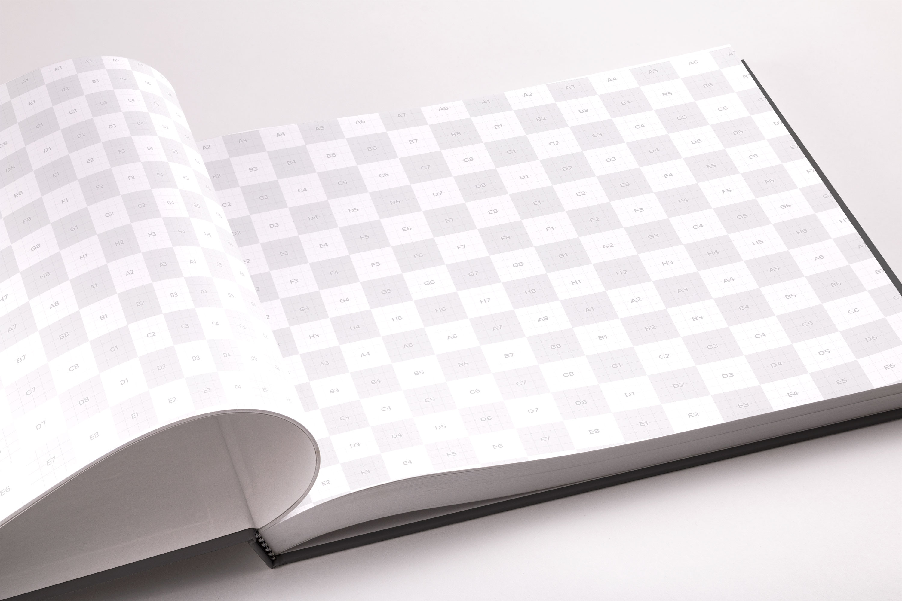 精装图书画册内页排版设计PSD样机02 Hardcover Large Landscape Book PSD Mockup 02插图(1)