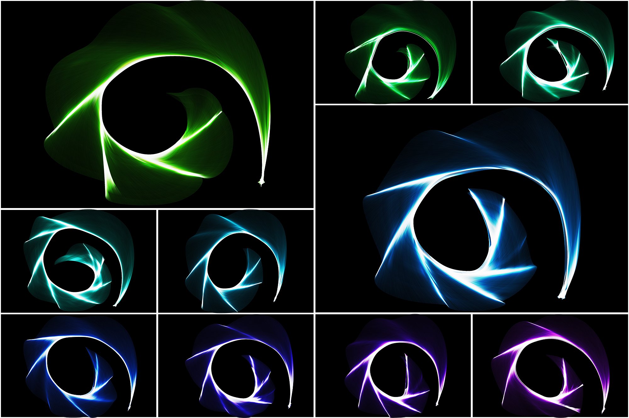 240个银河光束火焰叠层背景 Galactic Lights Bundle插图(20)