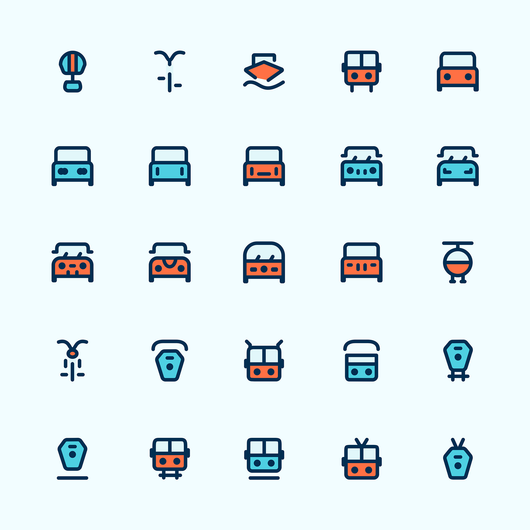 25 枚交通工具图标