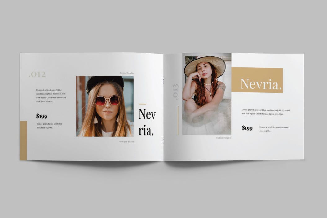 A5横版产品目录Lookbook设计InDesign模板 NEVRIA – A5 Landscape Lookbook template插图(6)