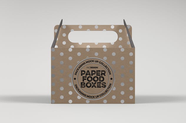 小蛋糕/糕点包装盒子样机 Small Cake Box Carrier Packaging Mockup插图(2)