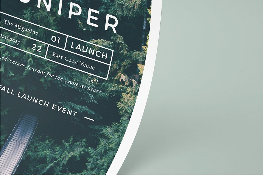 高端大雅设计风格海报传单PSD模板 J U N I P E R  Flyer Template插图(5)