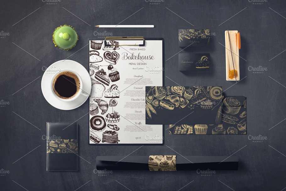 面包店菜单矢量图形 Bakery Menu Vector Design插图(4)