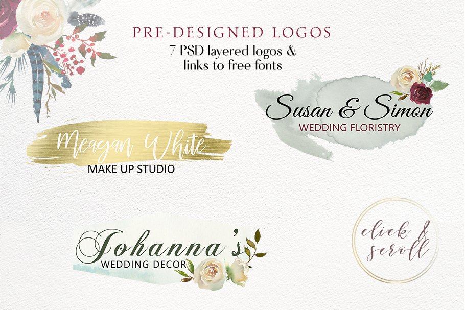 冬季花卉花饰相关设计工具包（剪贴画、纹理&装饰字母） Winter Solemnity Floral Design Kit插图(10)