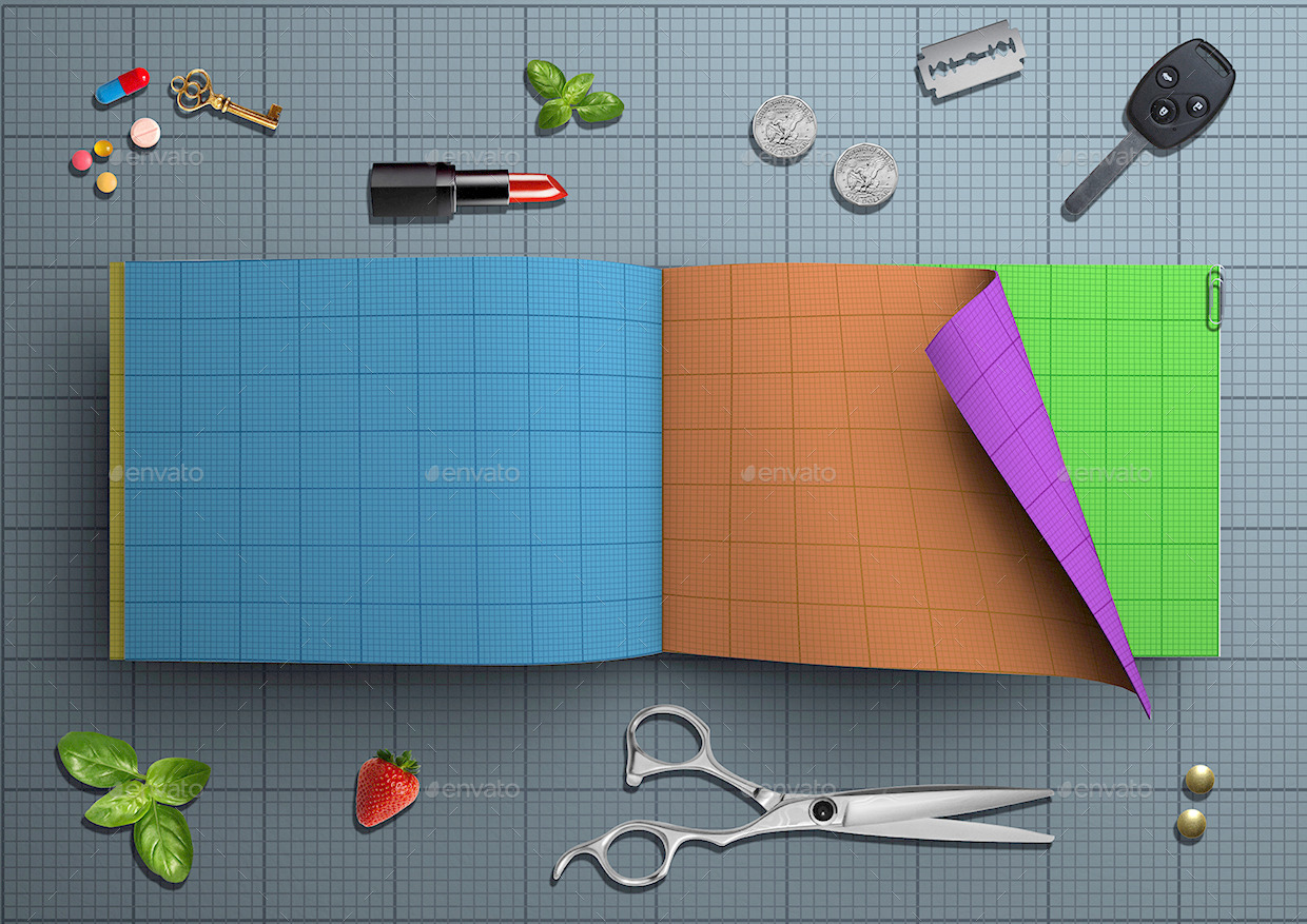 A4尺寸的杂志模型和场景生成器[psd]插图(8)