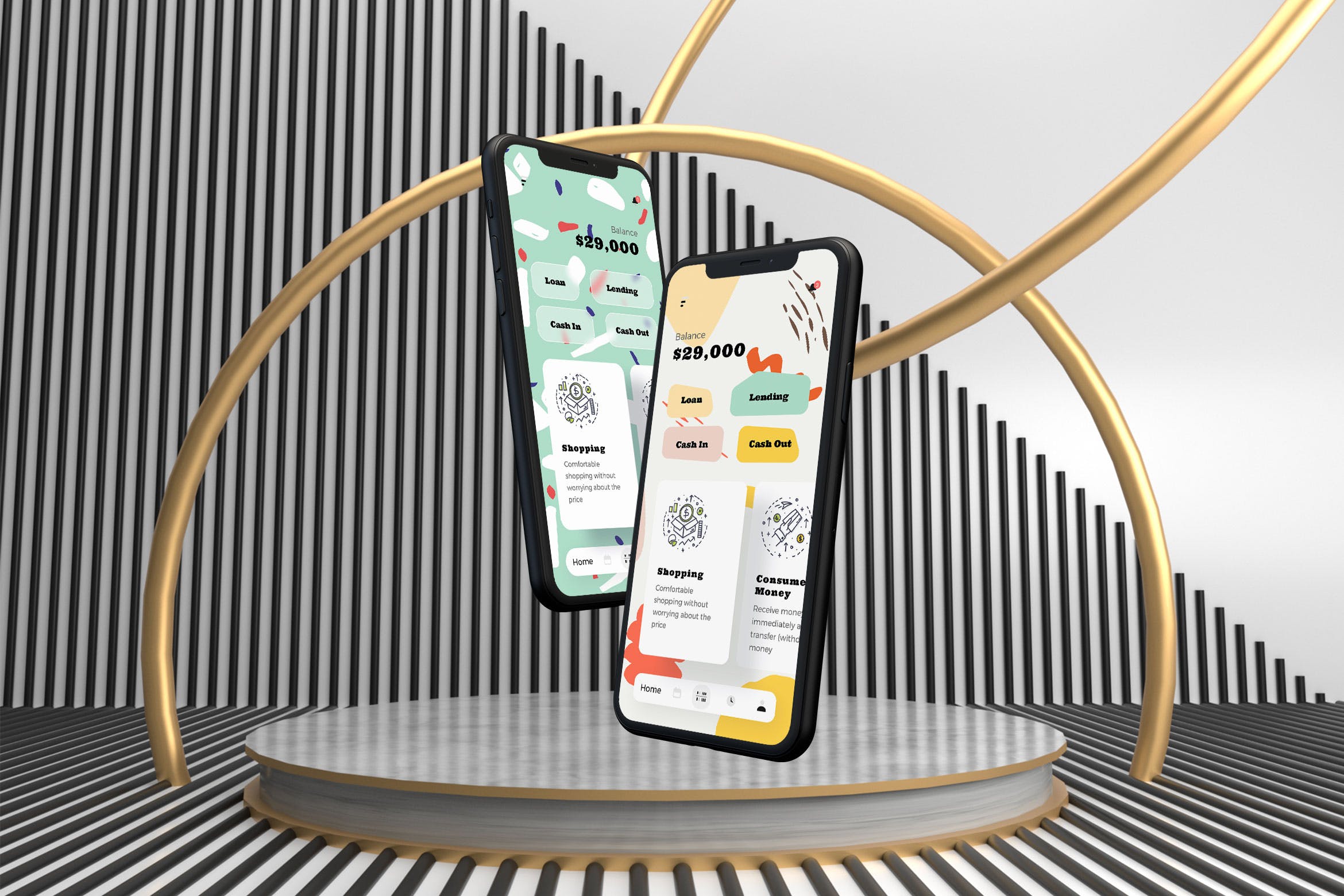 P2P网贷款金融APP应用UI设计素材库精选模板 Loans Finance Mobile App Ui插图