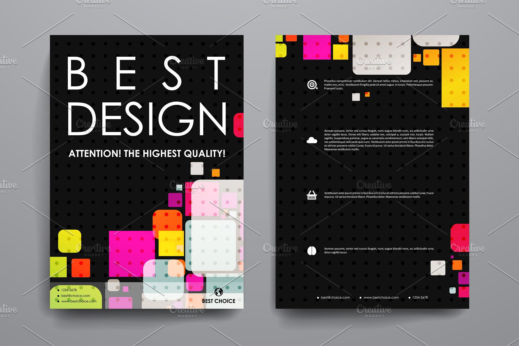 多彩抽象图形背景小册子模板 Abstract Brochures插图(4)