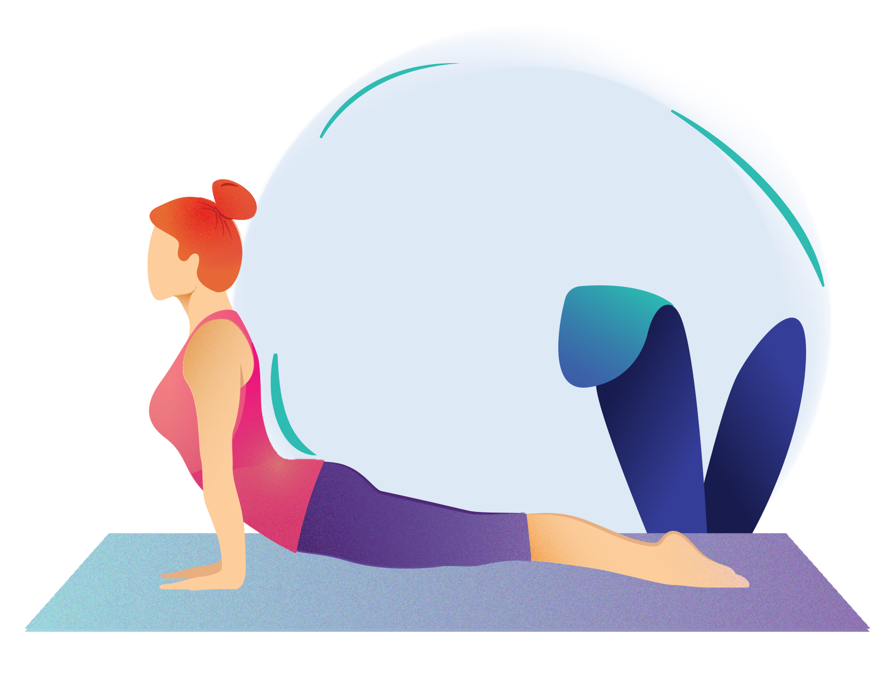 个性的瑜伽运动插画风格下载[Ai]插图