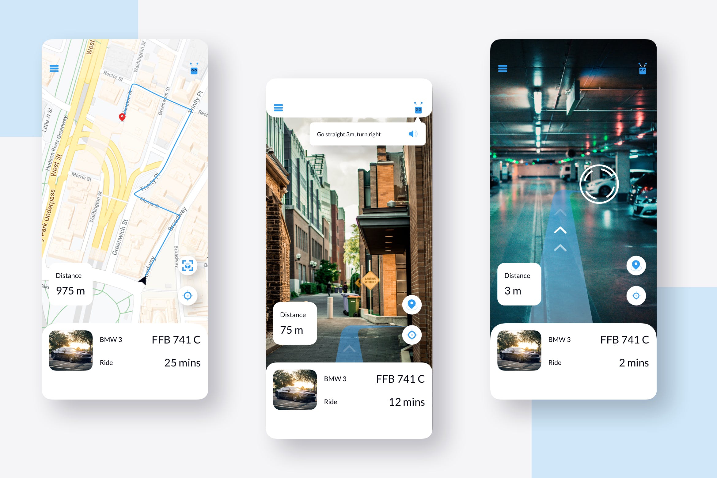 共享汽车查找定位导航APP应用界面设计模板 Travel Looking A Car Ui – FP插图