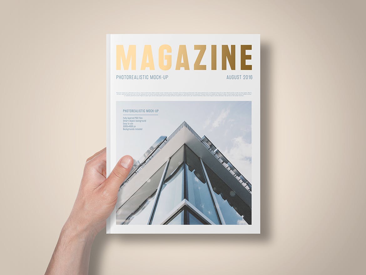 铝箔压印技术美国尺寸标准杂志设计图样机 US Letter Foil Stamping Magazine Mock-Up插图(4)