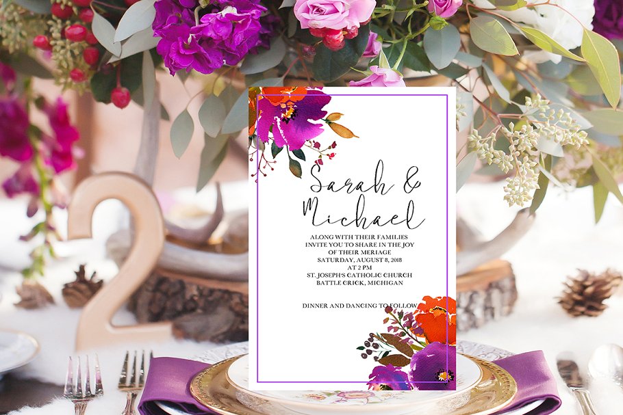 水彩花卉剪辑艺术（图形、纹理、纸张…） Carousel Watercolor Floral Clip Art插图(8)