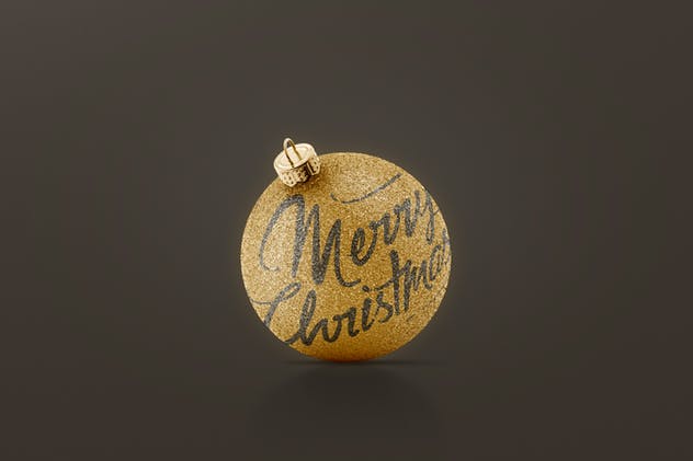 圣诞装饰球样机 Christmas Ball Mockup with Material Options插图(2)