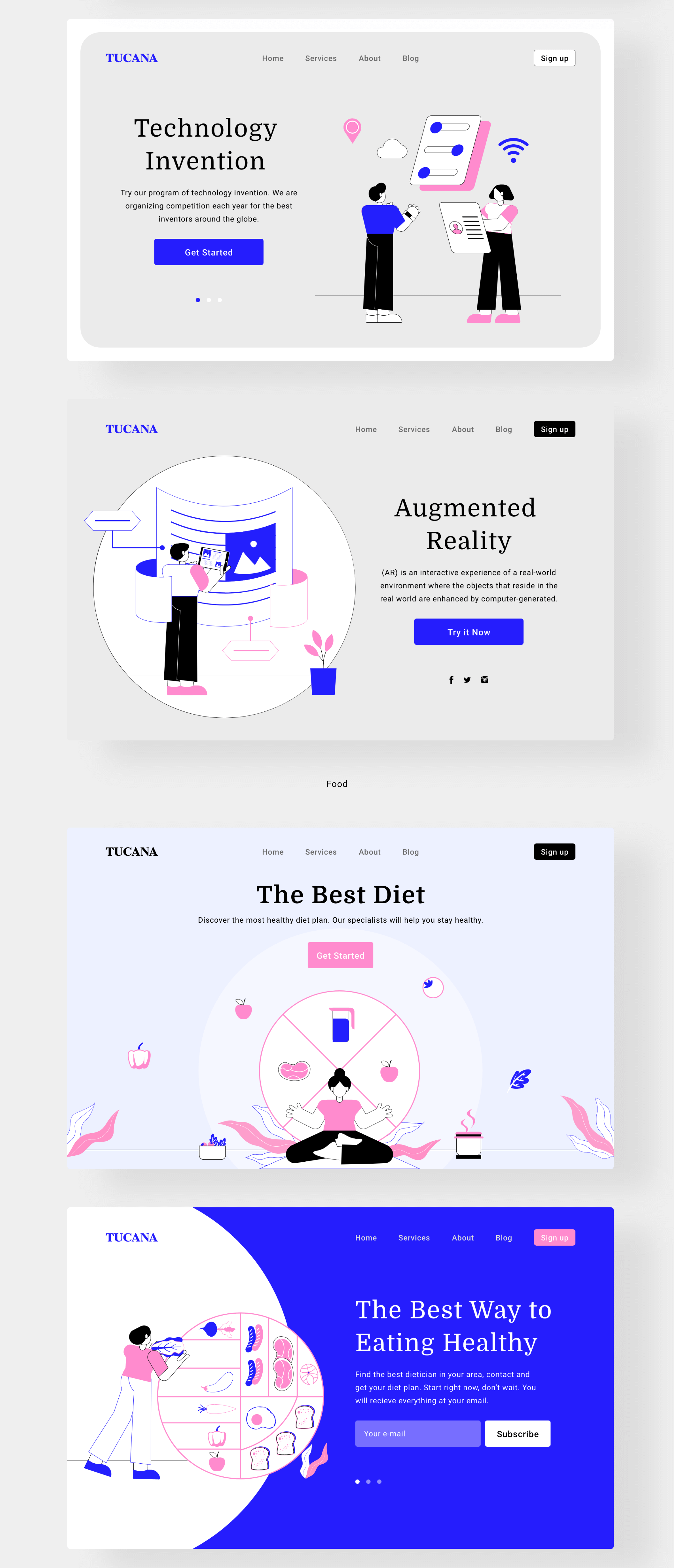 素材库下午茶:现代和时尚的插画包+UI模板套装插图(7)