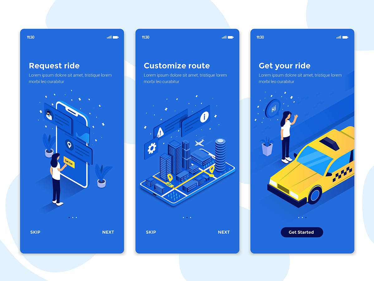 等距概念插画设计风格APP应用引导页设计模板 Modern user interface UX, UI screen template插图(5)
