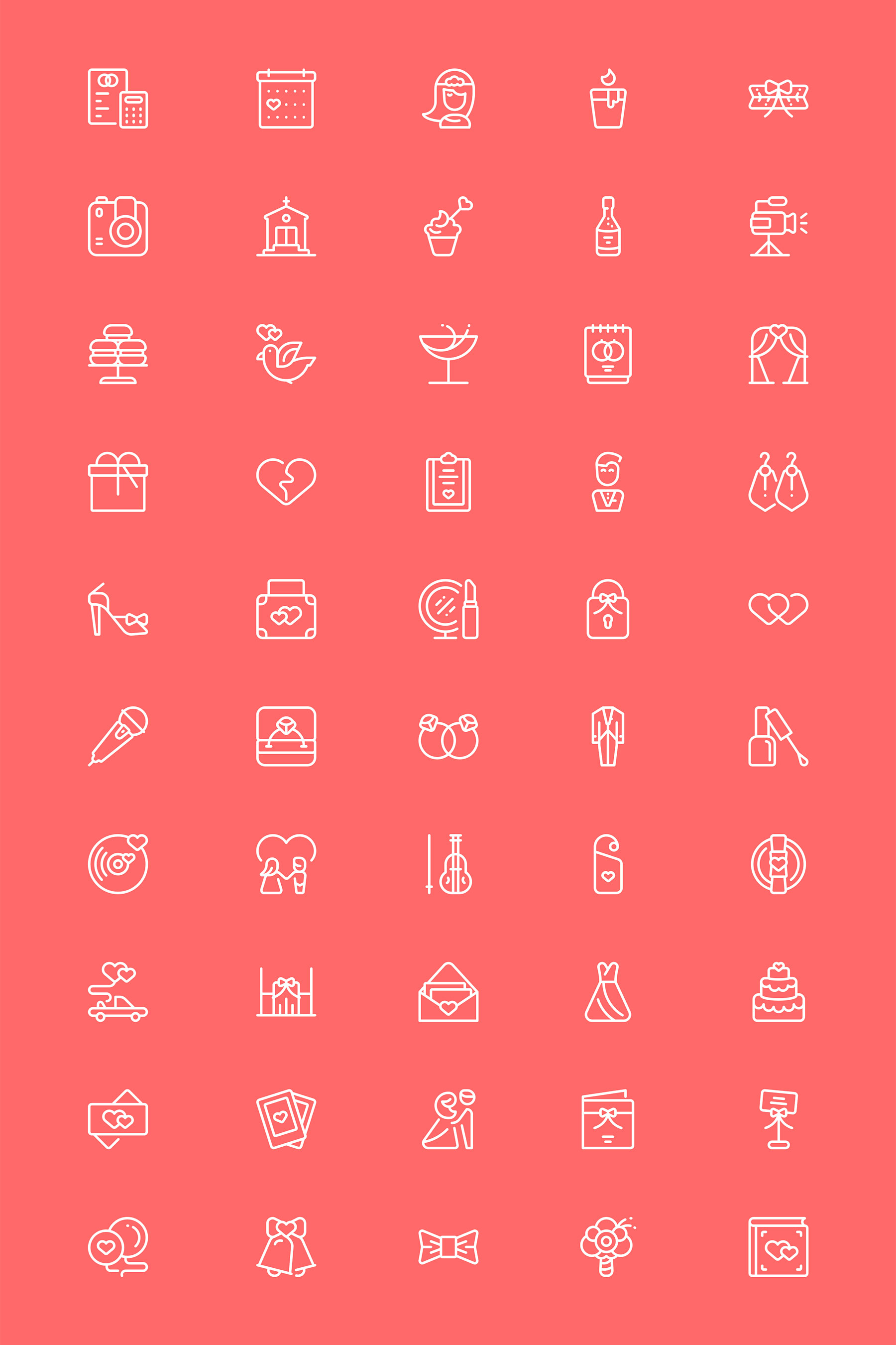 50 枚婚礼元素图标