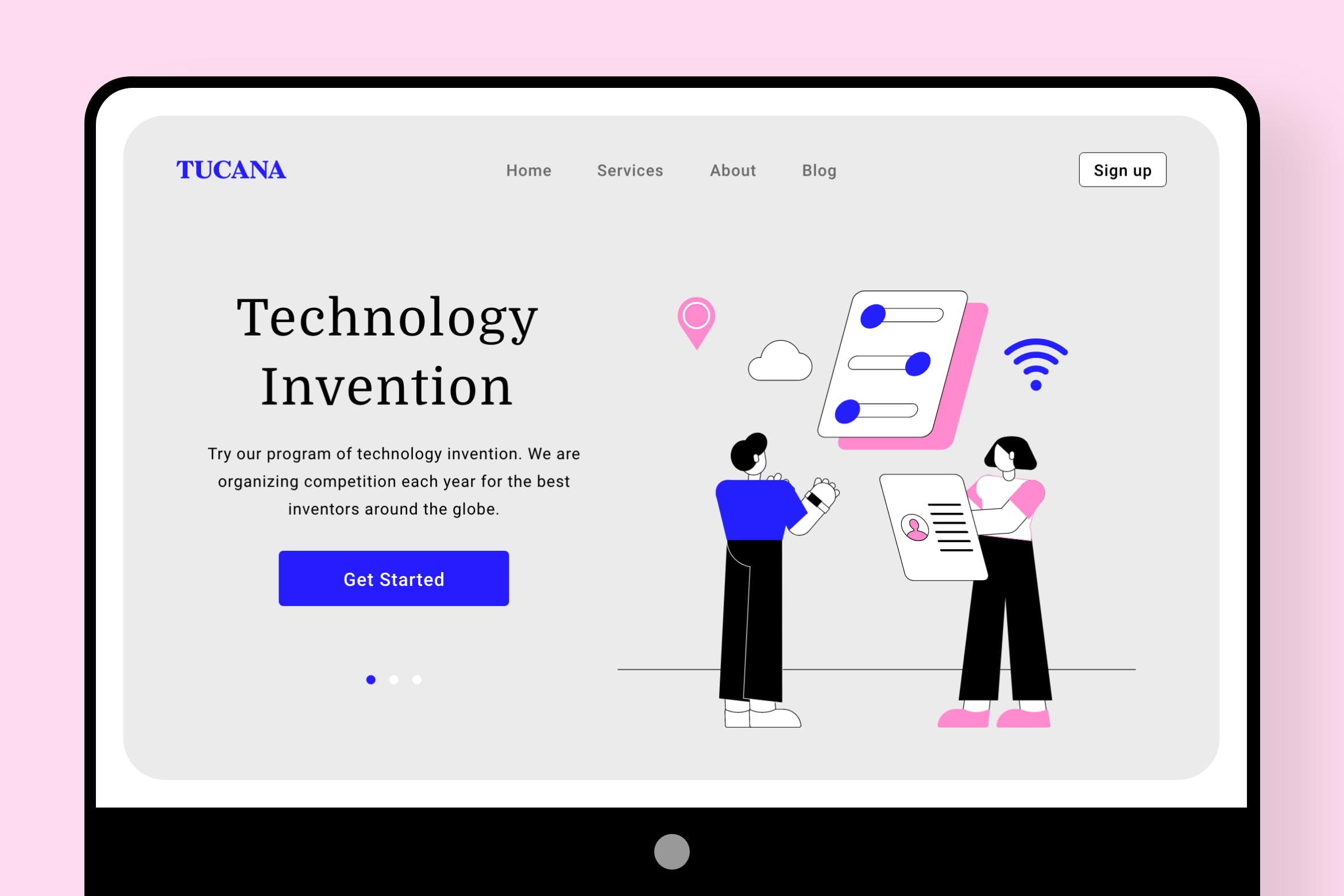 新技术发明网站设计矢量插画素材 New Technology Invention插图