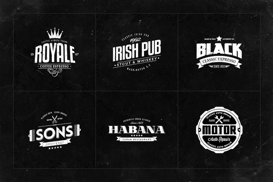 复古风格品牌专业Logo设计模板 Retro Logo Templates V.01插图(3)