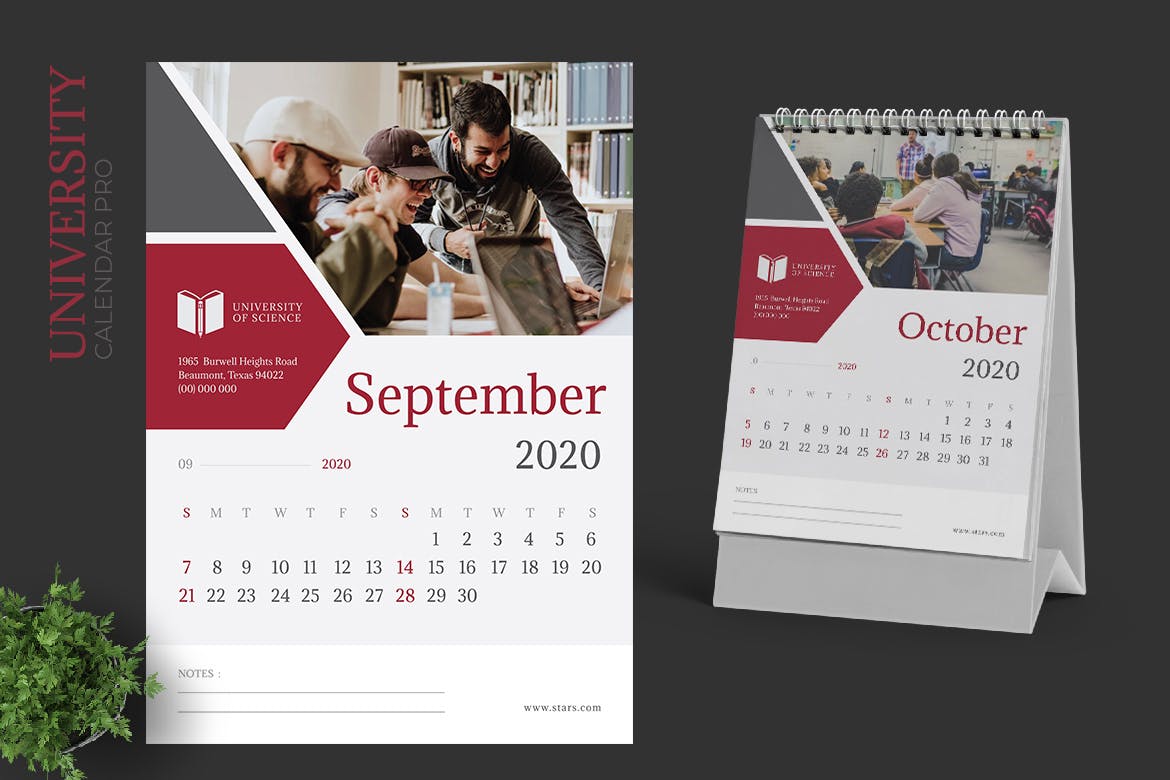 教育行业日历定制设计2020年活页台历设计模板 2020 University Education Calender Pro插图(5)