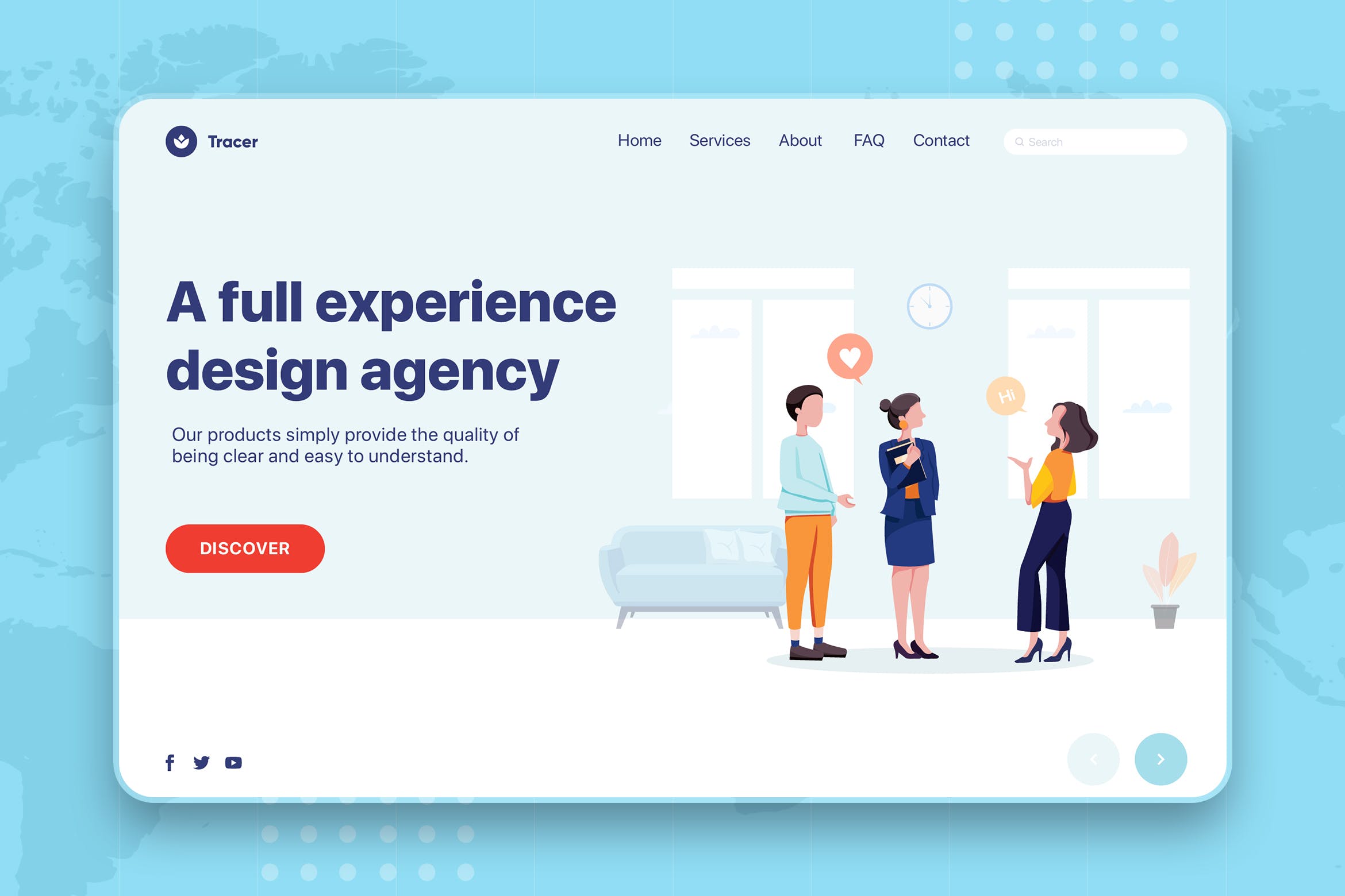 商务人士讨论场景网页Banner&落地页设计素材库精选 Business People Talking Web Banner Landing Page插图