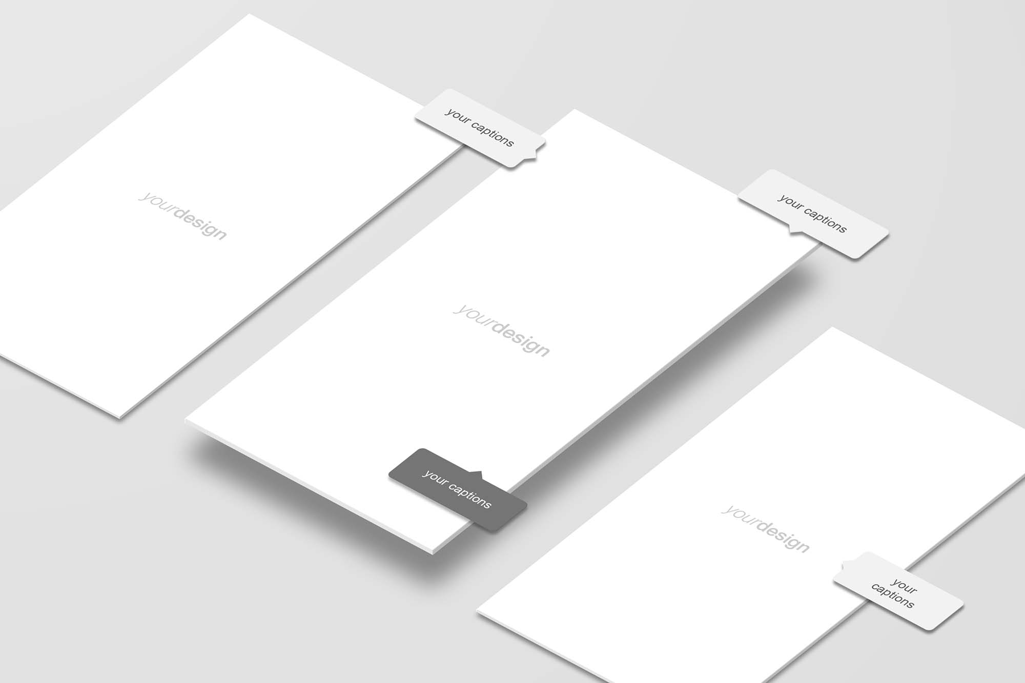 APP应用界面设计立体效果图样机 Perspective App Screen Mockup插图