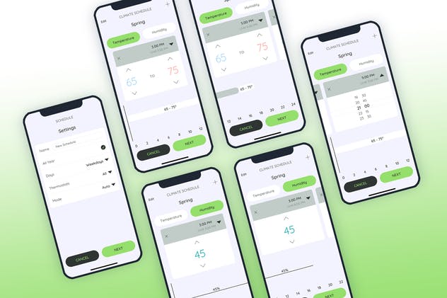室温控制智能家居移动应用UI模板 Temperature Smarthome Mobile UI – FP插图(6)
