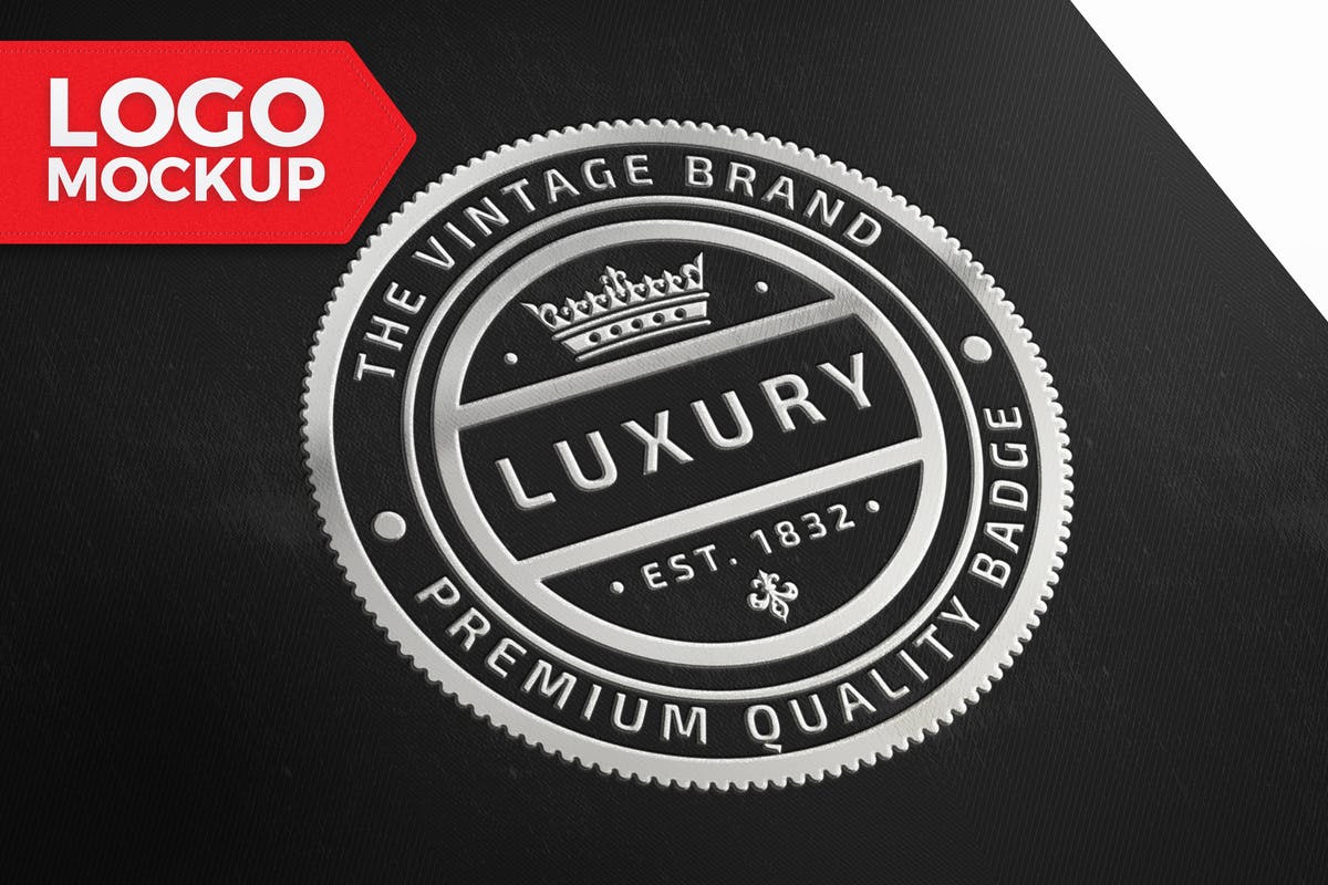 品牌商标＆Logo设计预览样机模板 Silver Logo Mockup插图