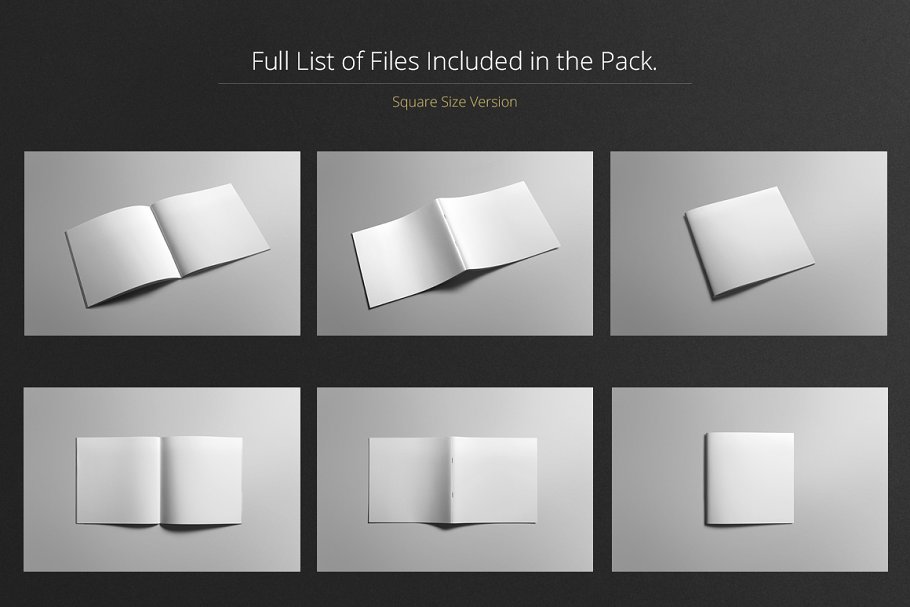 方形画册样机模板 Square Brochure Mock-Up插图(4)