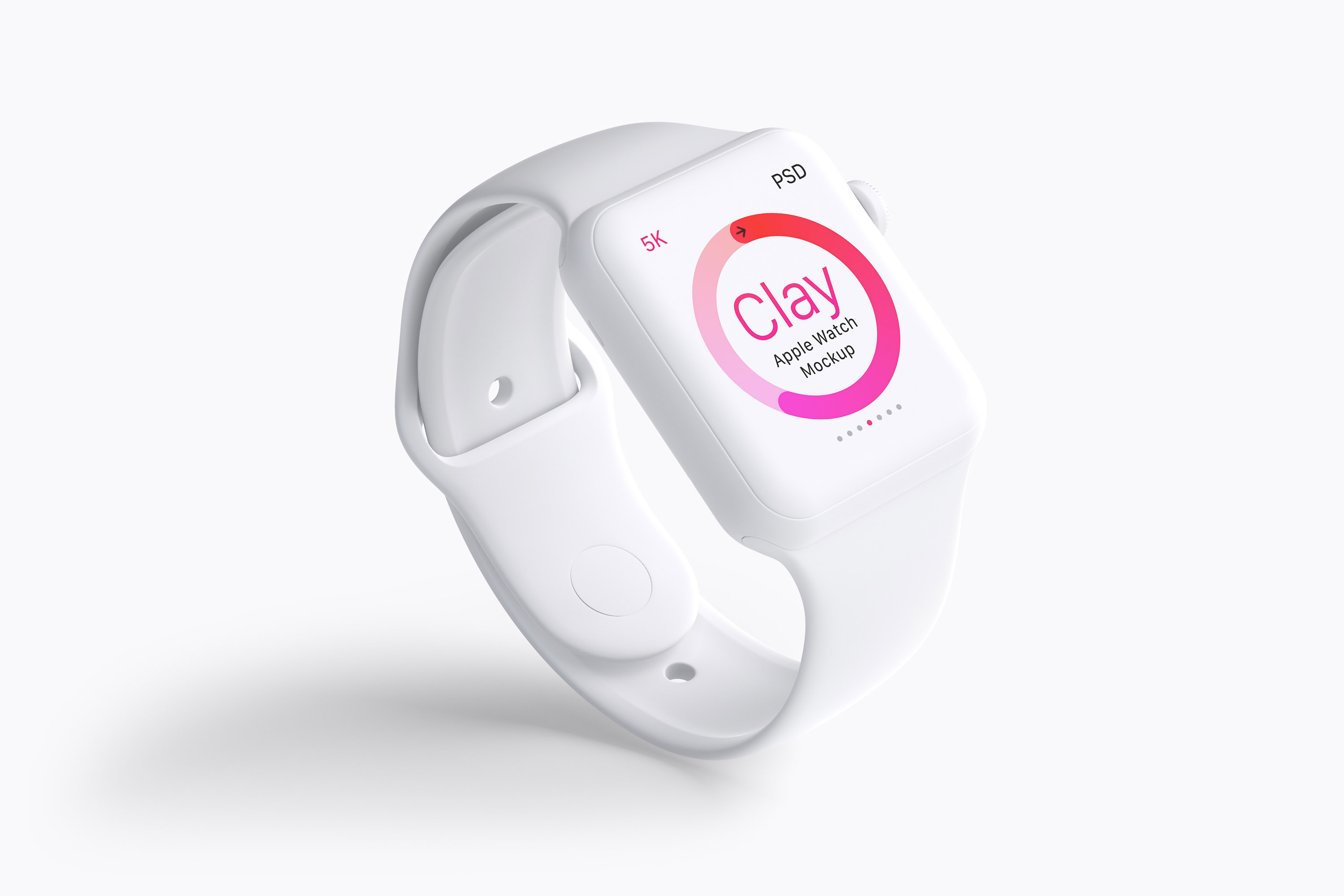 Apple Watch智能手表屏幕预览图样机01 Clay Apple Watch Mockup 01插图