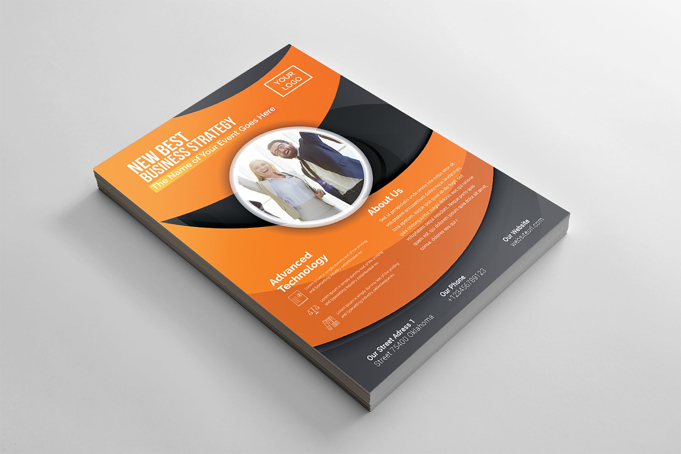 企业宣传&商业广告海报传单设计模板 Corporate Flyer插图