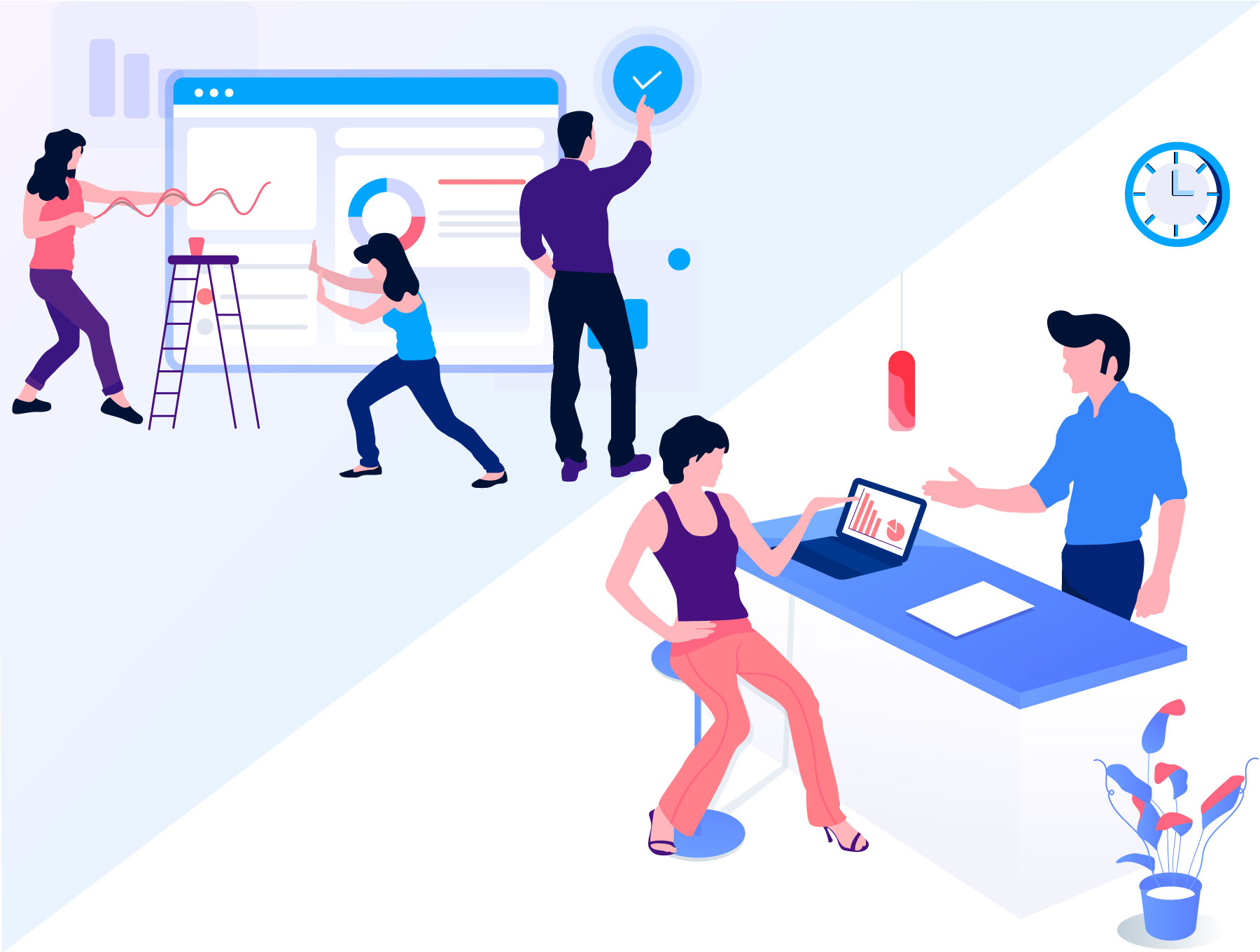 互联网市场营销插画图下载[Ai]插图(1)