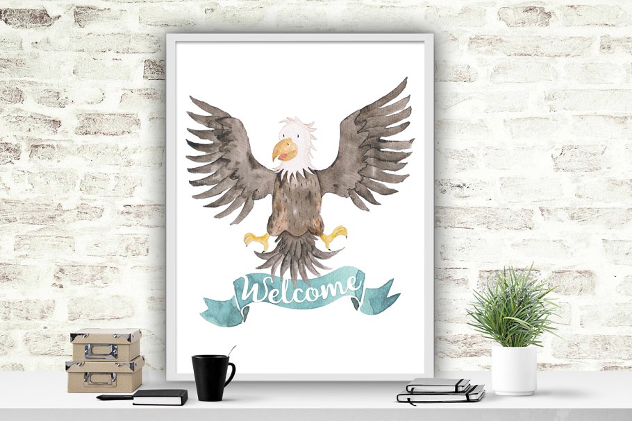 可爱鸟类小鸟水彩剪贴画 Cute Birds Watercolor Set插图(5)