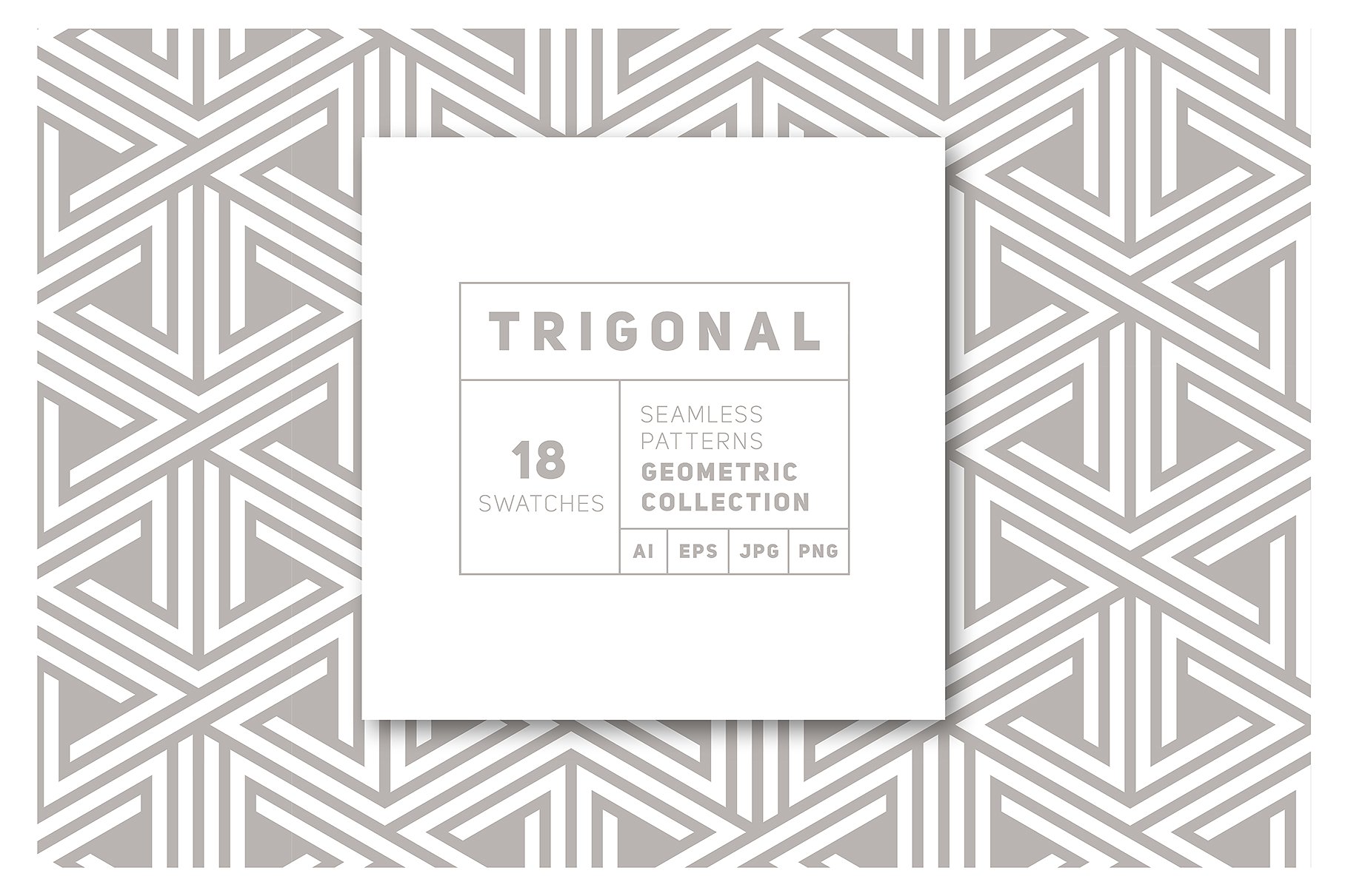 三角无缝几何图案合集 Trigonal Seamless Patterns Set插图