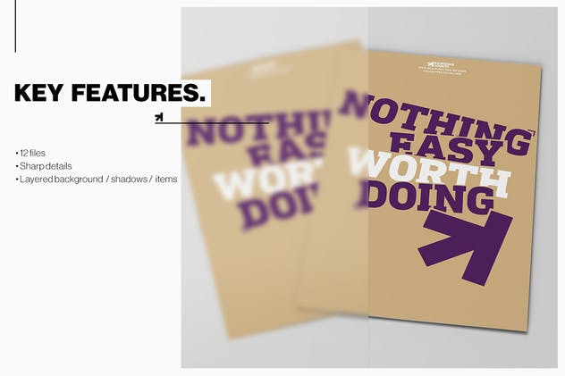 双折页企业宣传册样机 Bi-fold Brochure Mockup Pack插图(6)