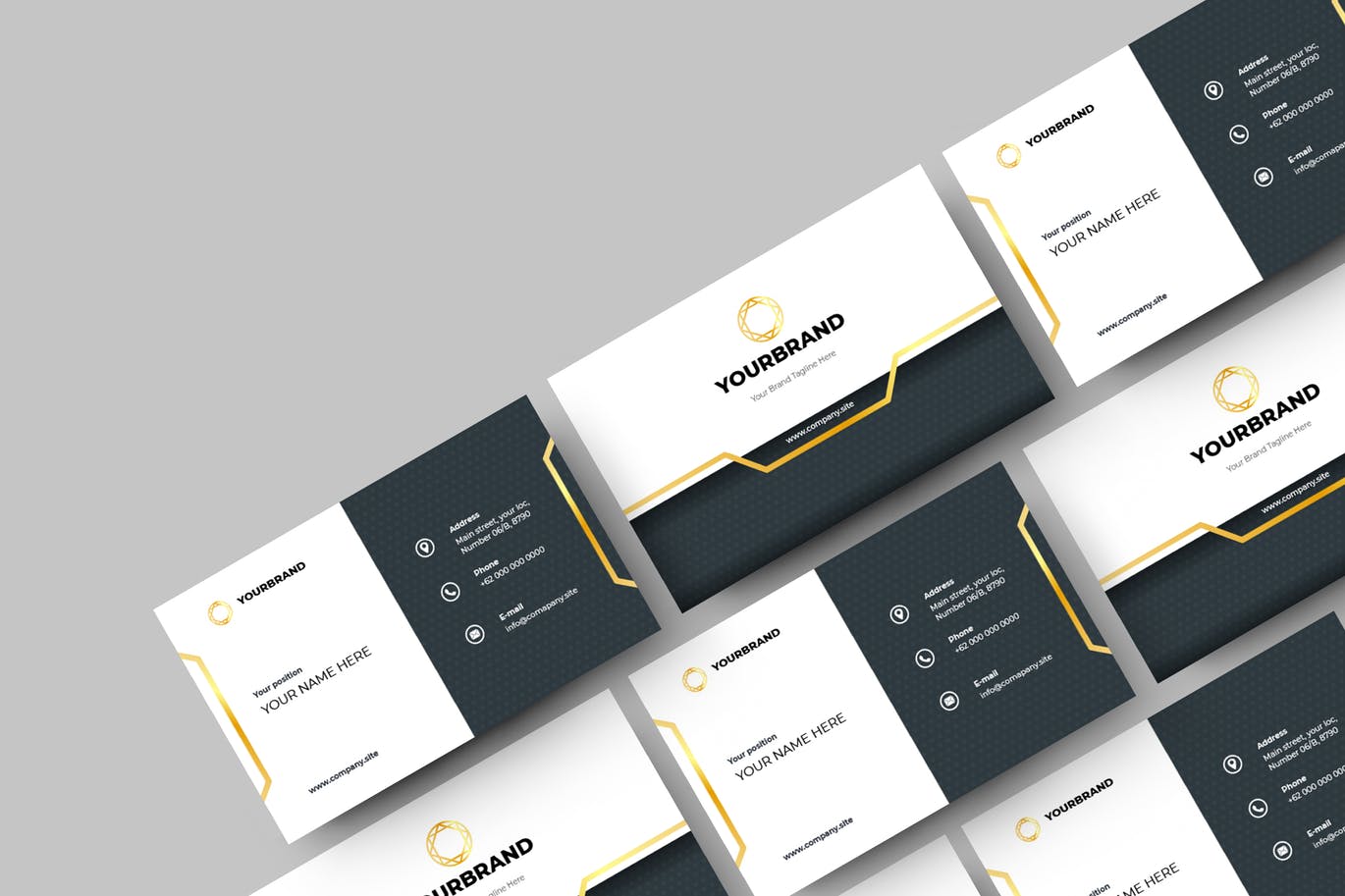 实用的商务商贸公司名片设计模板插图