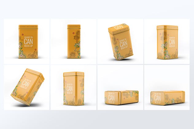 茶叶锡罐外观设计样机模板 Tin Cans Mock-Up Bundle插图(3)