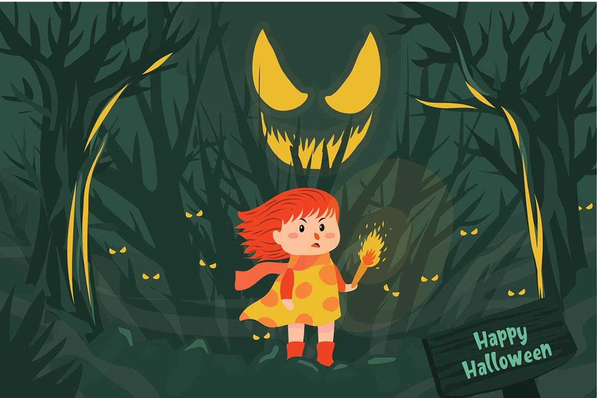 万圣节节日主题活动矢量插画素材 Halloween – Vector Illustration插图