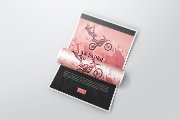 A4规格报纸传单海报样机 A4 Paper /  Poster / Flyer Mockups插图(4)