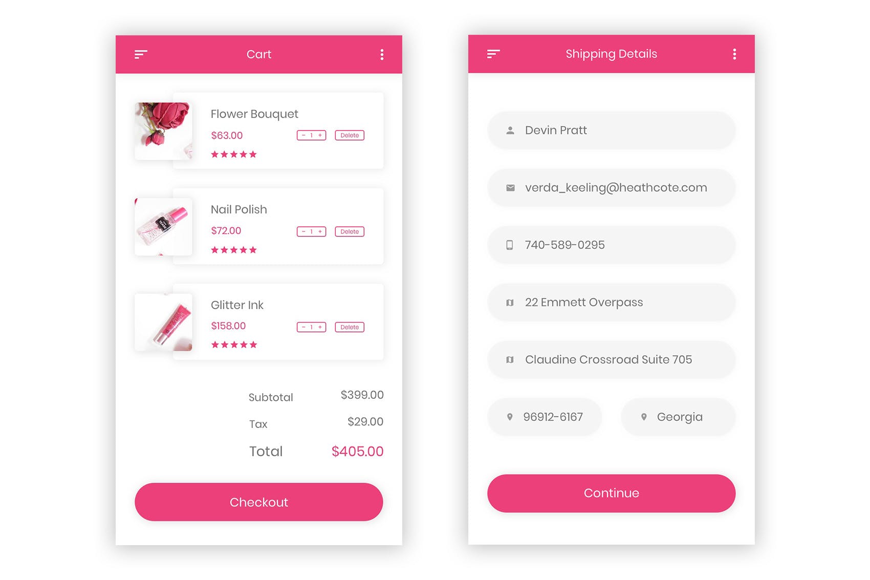 礼品&鲜花预订APP应用UI设计套件PSD模板 Khushi – Gifts & Flowers Shop UI Kit (Photoshop)插图(8)