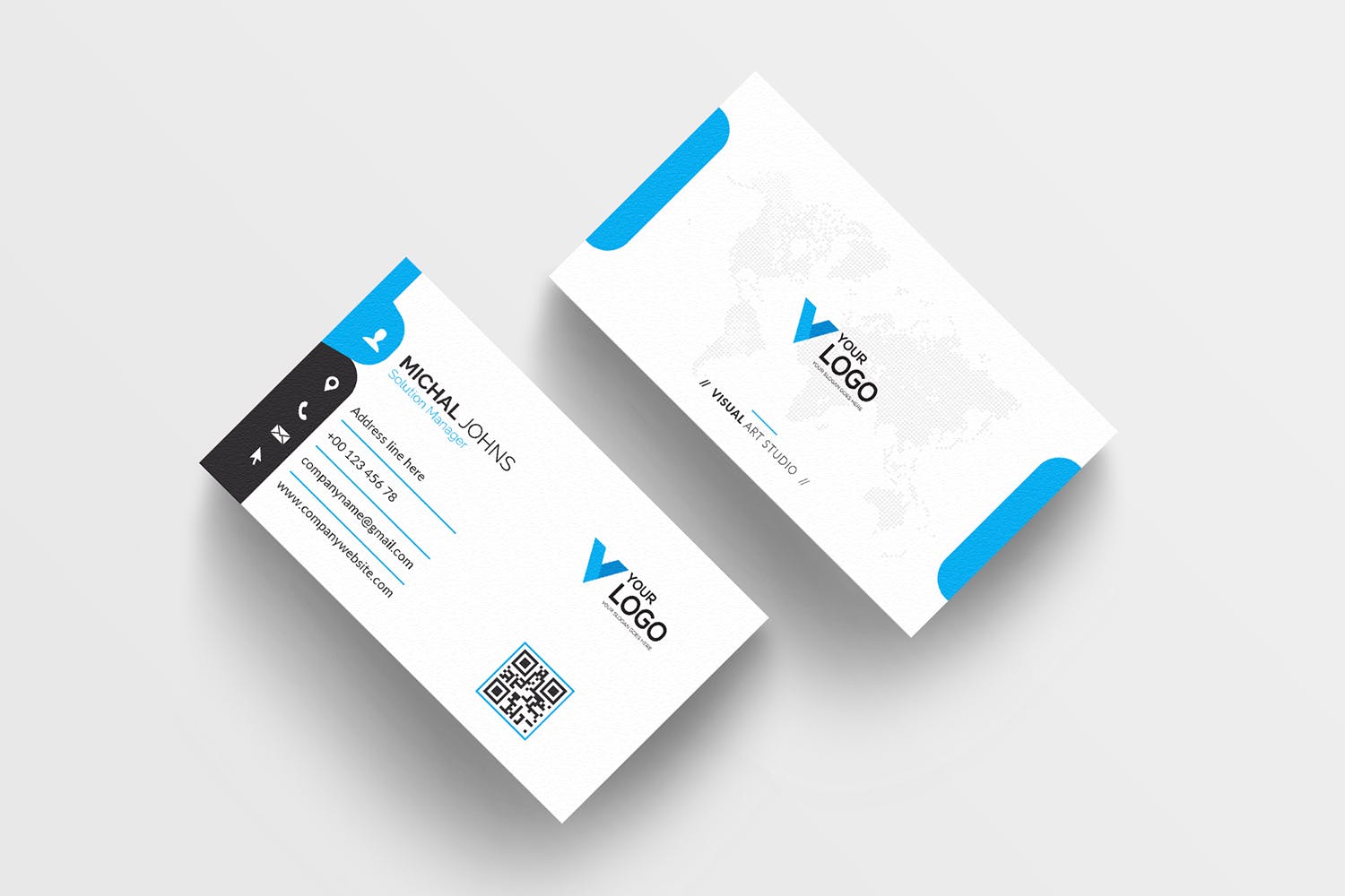 世界地图背景企业素材库精选名片模板 Business Card插图(1)