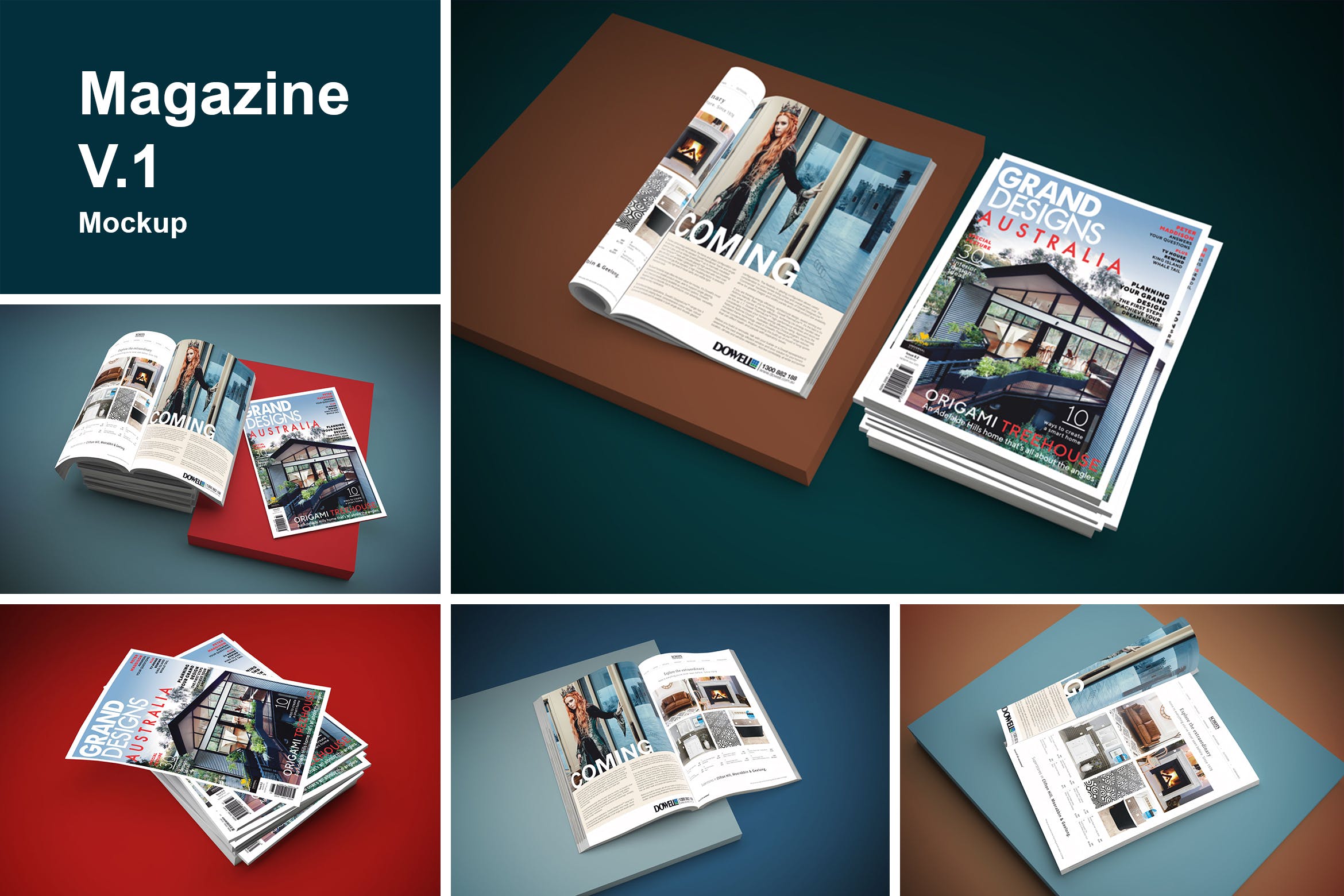 精品杂志封面＆内页排版设计样机模板v1 Magazine Mockup V.1插图