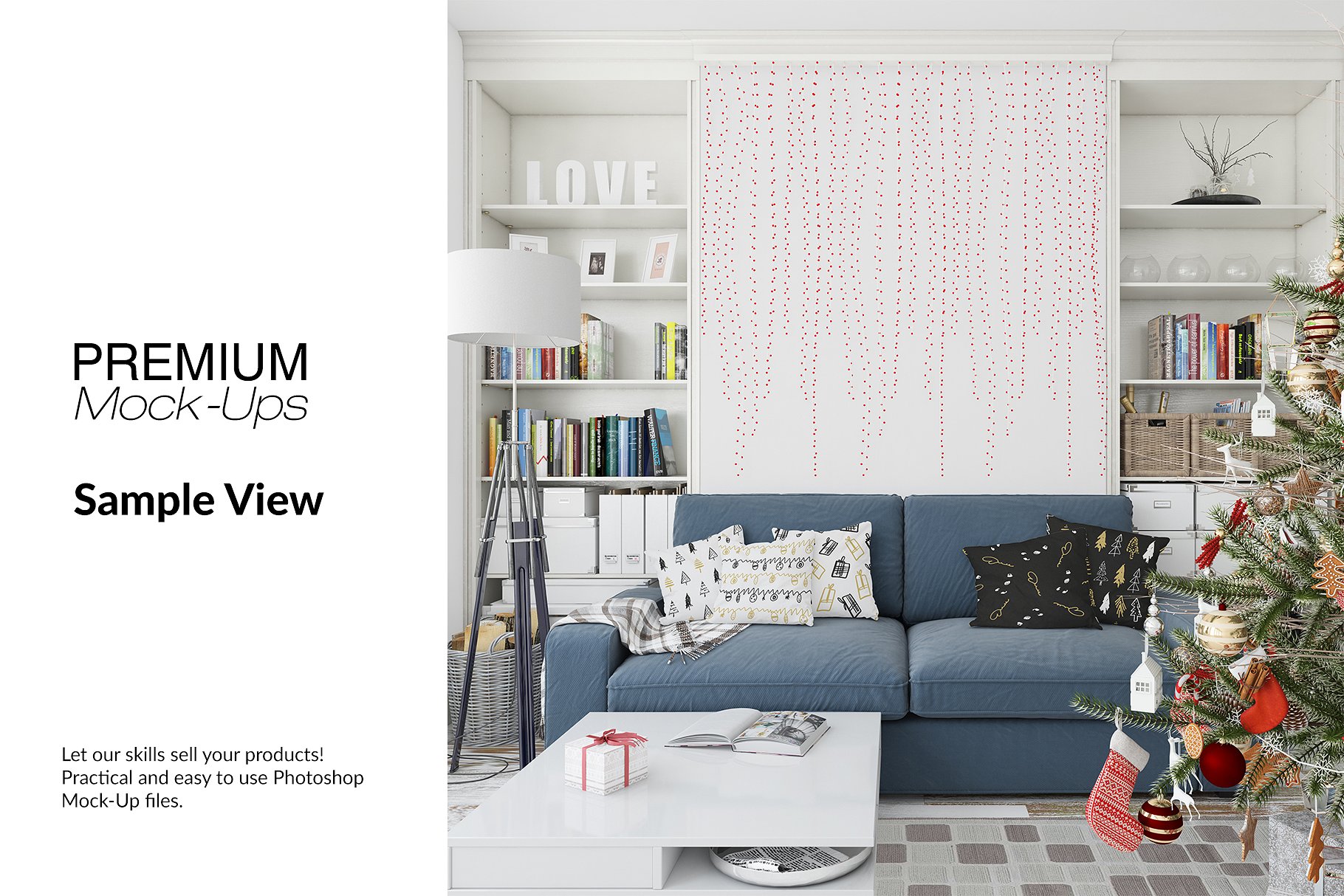 圣诞节客厅装饰展示样机套装 Christmas Living Room Set [psd,jpg]插图(13)