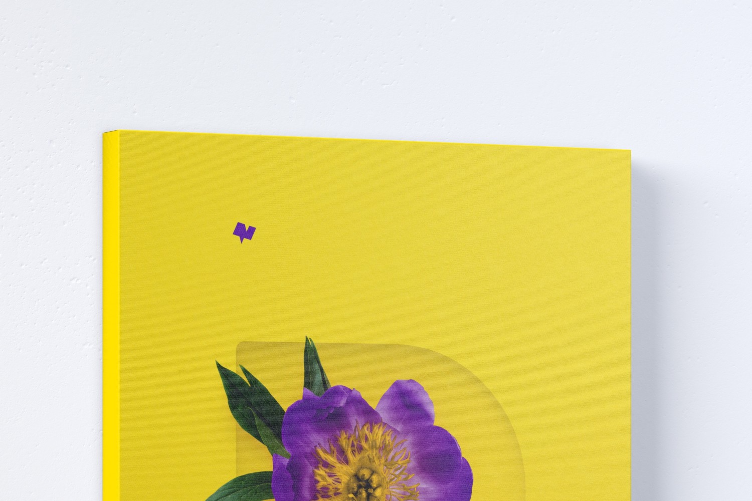 3:4比例肖像油画展示左视图样机素材库精选 3:4 Portrait Canvas Mockup Hanging on Wall, Left View插图