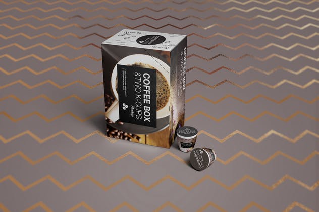 高品质的时尚咖啡杯/咖啡盒样机 2 K-Cups-Coffee Box Mockup插图(11)