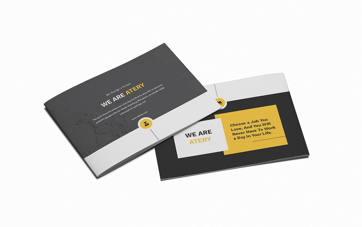 顶尖人才A5横版个人简历画册设计模板 Atery Resume CV A5 Brochure Template插图(1)